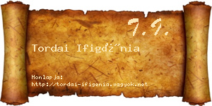Tordai Ifigénia névjegykártya